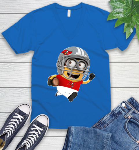 NFL Tampa Bay Buccaneers Minions Disney Football Sports V-Neck T-Shirt 6
