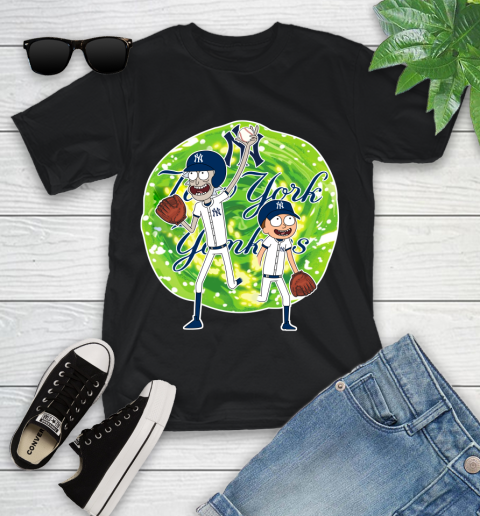 MLB New York Yankees Rick And Morty Baseball Sports Youth T-Shirt 2