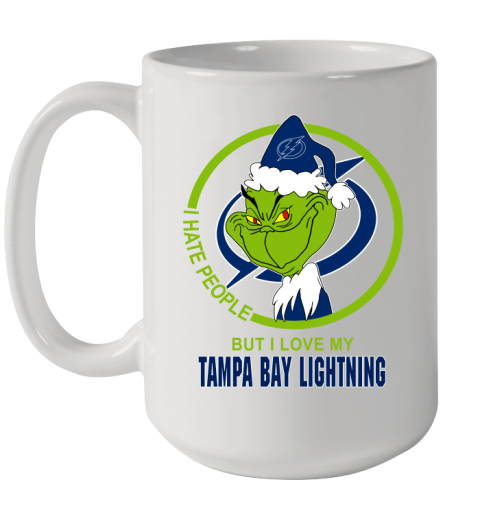 Tampa Bay Lightning NHL Christmas Grinch I Hate People But I Love My Favorite Hockey Team Ceramic Mug 15oz