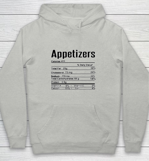 Thanksgiving Christmas Appetizers Nutrition Fact Youth Hoodie