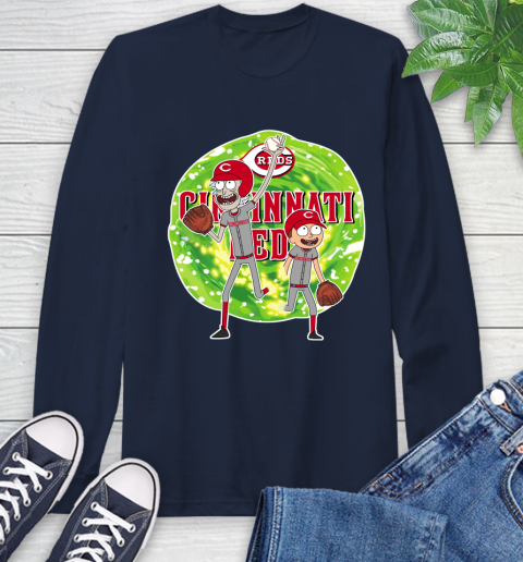 MLB Cincinnati Reds Rick And Morty Baseball Sports Long Sleeve T-Shirt 4