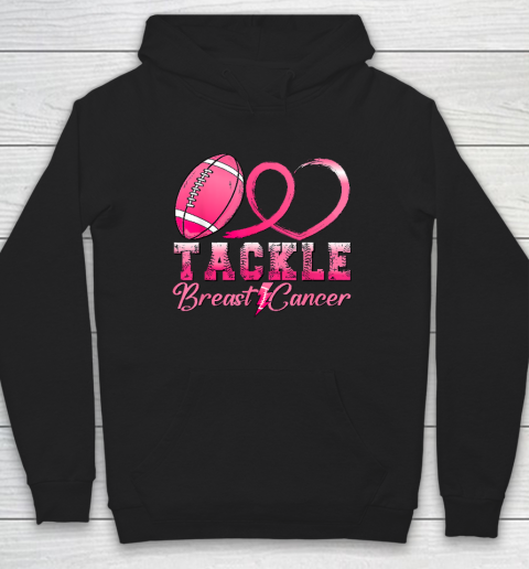 Tackle Breast Cancer Awareness Football Pink Ribbon Hoodie
