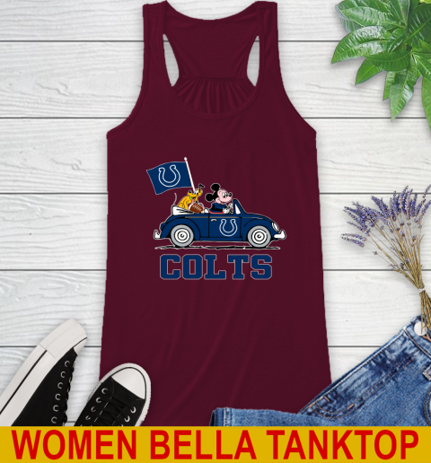 NFL Football Indianapolis Colts Pluto Mickey Driving Disney Shirt Racerback Tank 3