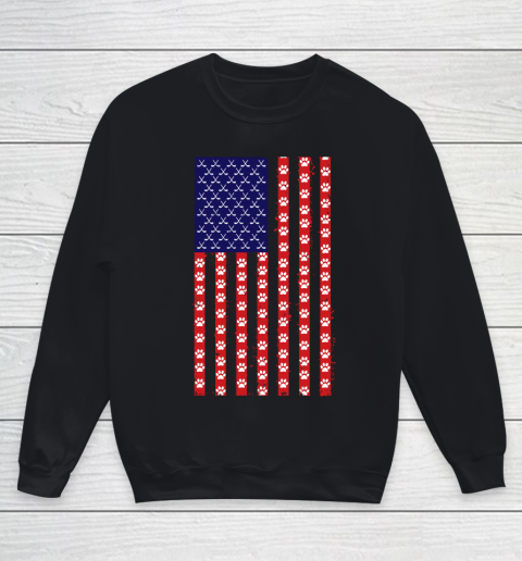 Hockey Dog Lover American Flag Youth Sweatshirt