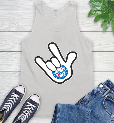 Philadelphia 76ers NBA Basketball Mickey Rock Hand Disney Tank Top