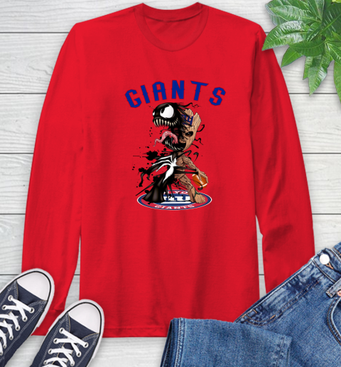 NFL New York Giants Football Venom Groot Guardians Of The Galaxy Long Sleeve T-Shirt 10