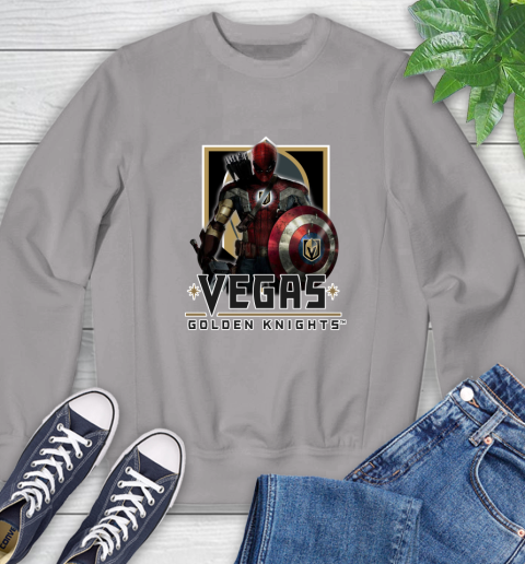 NHL Captain America Thor Spider Man Hawkeye Avengers Endgame Hockey Vegas Golden Knights Sweatshirt 5