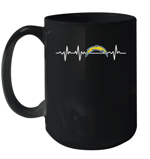 Los Angeles Chargers NFL Football Heart Beat Shirt Ceramic Mug 15oz