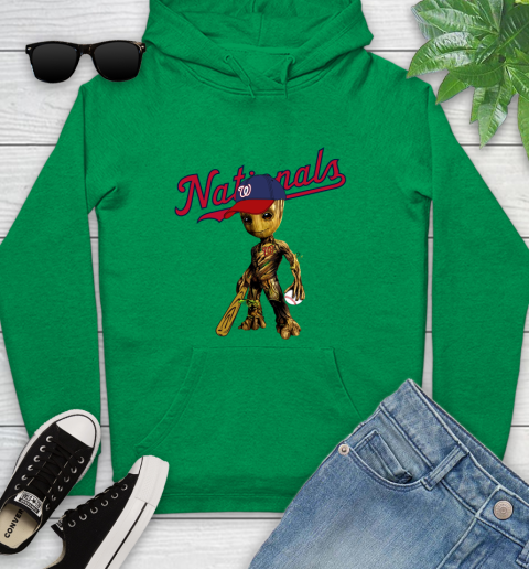 MLB Washington Nationals Groot Guardians Of The Galaxy Baseball Youth Hoodie 7