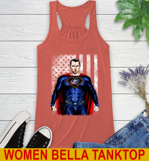 NHL Hockey Columbus Blue Jackets Superman DC Shirt Racerback Tank 4 NHL Hockey Columbus Blue Jackets Superman DC Shirt Racerback Tank - Image 4