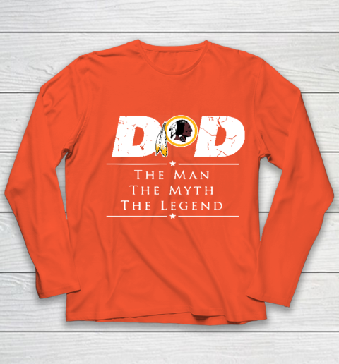 Washington Redskins NFL Football Dad The Man The Myth The Legend Youth Long Sleeve 3