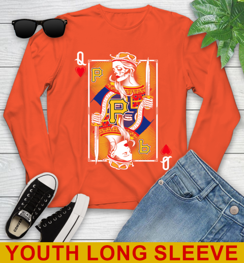 MLB Baseball Pittsburgh Pirates The Queen Of Hearts Card Shirt Youth Long Sleeve 3