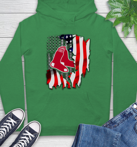 Boston Red Sox MLB Baseball American Flag Hoodie 8