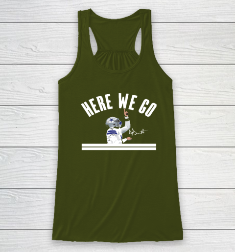 Dak Prescott Cowboys Here We Go Racerback Tank 2