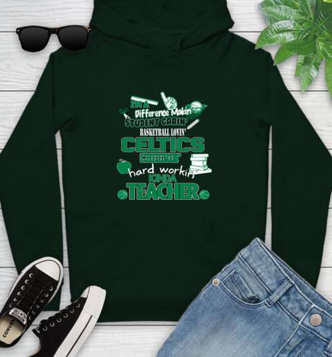 Boston Celtics NBA I'm A Difference Making Student Caring Basketball Loving Kinda Teacher Youth Hoodie 14