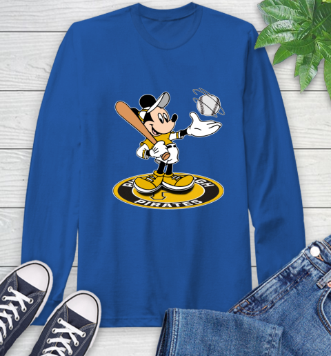 MLB Baseball Pittsburgh Pirates Cheerful Mickey Disney Shirt Long Sleeve T-Shirt 10