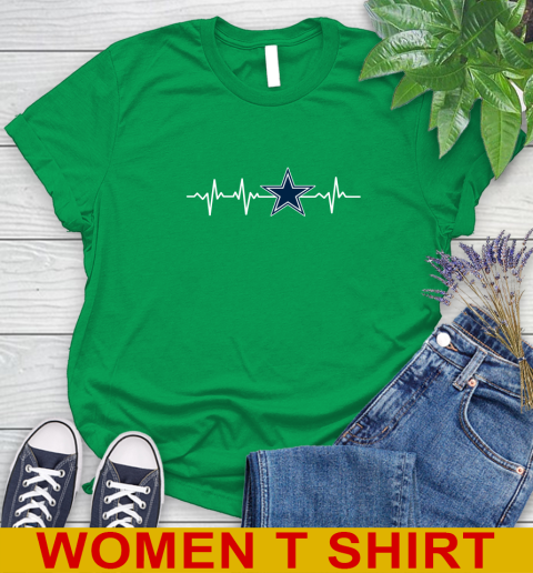 Dallas Cowboys NFL Football Heart Beat Shirt Women's T-Shirt 7