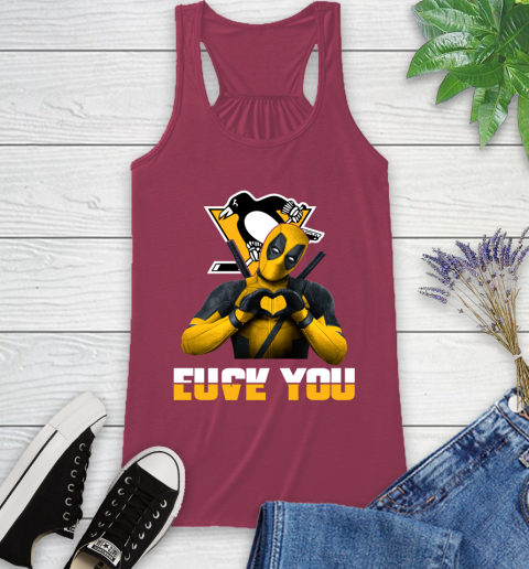 NHL Pittsburgh Penguins Deadpool Love You Fuck You Hockey Sports Racerback Tank 7