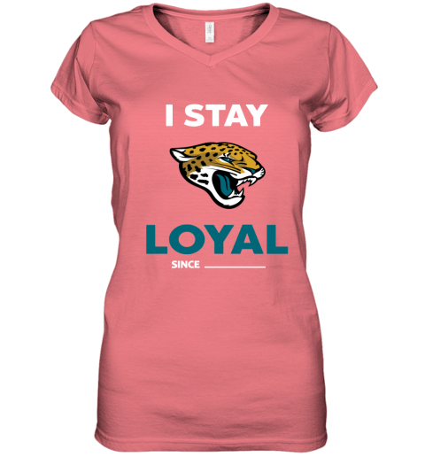 eyvv jacksonville jaguars i stay loyal women v neck t shirt 39 front coral
