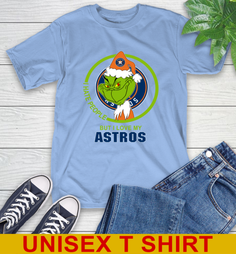 Houston Astros MLB Christmas Grinch I Hate People But I Love My Favorite Baseball Team T-Shirt 11