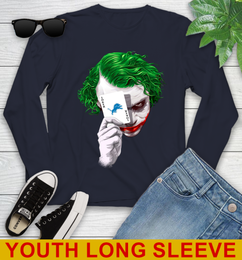 Detroit Lions NFL Football Joker Card Shirt Youth Long Sleeve 2