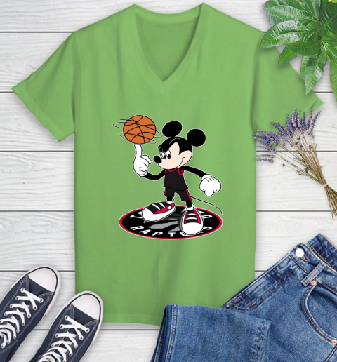 NBA Basketball Toronto Raptors Cheerful Mickey Disney Shirt not broken the mould Women's V-Neck T-Shirt 9