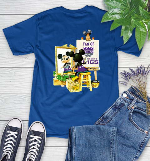 NBA Basketball Sacramento Kings Mickey Drawing Shirt 91