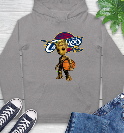 Cleveland Cavaliers NBA Basketball Groot Marvel Guardians Of The Galaxy Hoodie 6