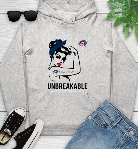 NHL Columbus Blue Jackets Girl Unbreakable Hockey Sports Youth Hoodie