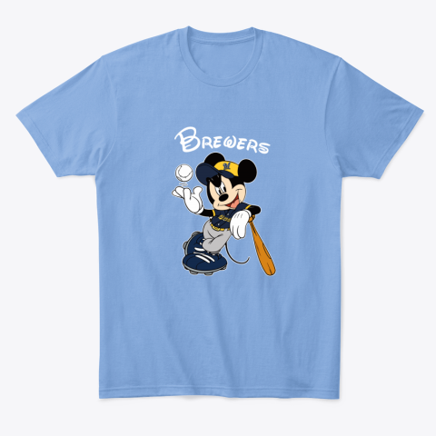 idvu baseball mickey team milwaukee brewers classic t shirt 2 front carolina blue