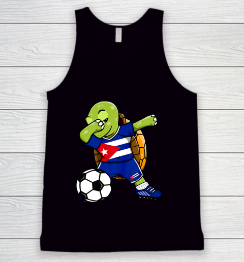 Dabbing Turtle Cuba Soccer Fans Jersey Cuban Football Lover Tank Top