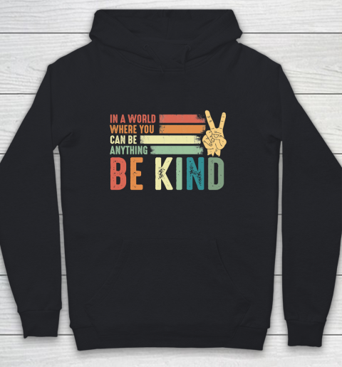 In a world where you can be anything be kind kindness inspirational gifts Peace hand sign Autism Awareness Youth Hoodie