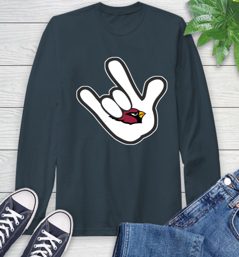 Arizona Cardinals NFL Football Mickey Rock Hand Disney Long Sleeve T-Shirt 8