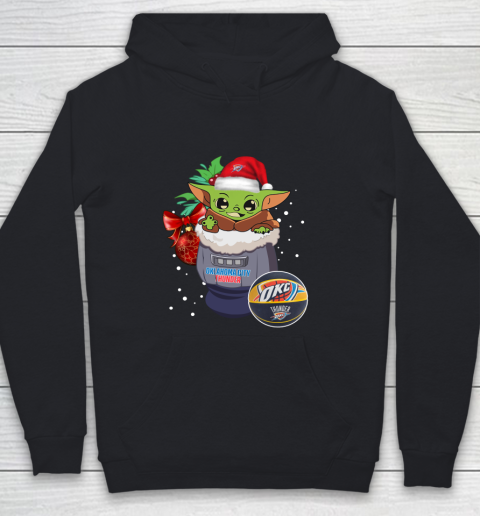 Oklahoma City Thunder Christmas Baby Yoda Star Wars Funny Happy NBA Youth Hoodie