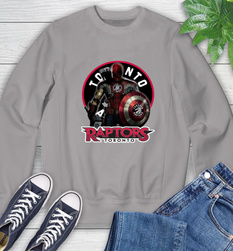 Toronto Raptors NBA Basketball Captain America Thor Spider Man Hawkeye Avengers Sweatshirt 5