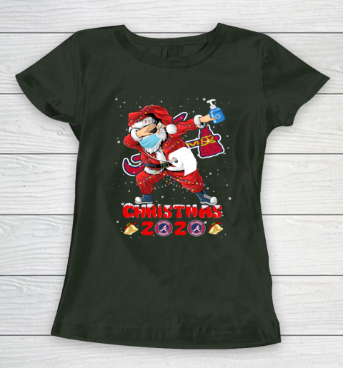 Atlanta Braves Funny Santa Claus Dabbing Christmas 2020 MLB Women's T-Shirt 4