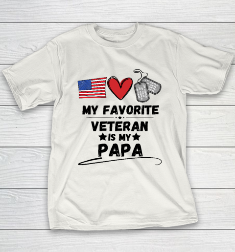 My Favorite Veteran Is My Papa Father Veterans Day Youth T-Shirt