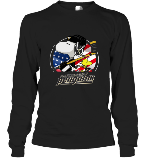 Pittsburg Peguins Ice Hockey Snoopy And Woodstock NHL Long Sleeve T-Shirt