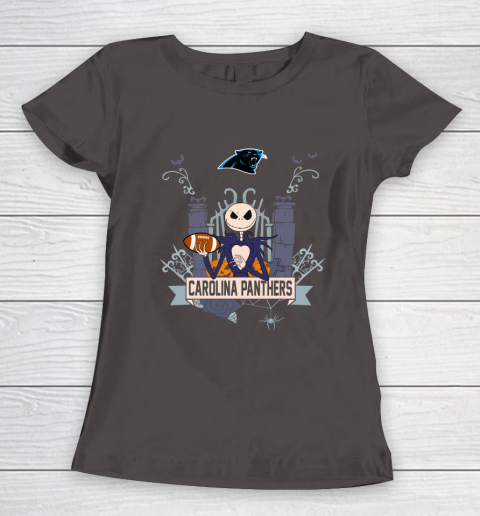 NFL Carolina Panthers Football Jack Skellington Halloween Women's T-Shirt 7