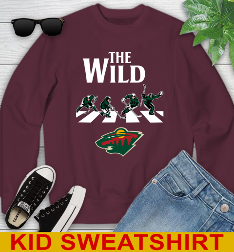 NHL Hockey Minnesota Wild The Beatles Rock Band Shirt Youth Sweatshirt 4