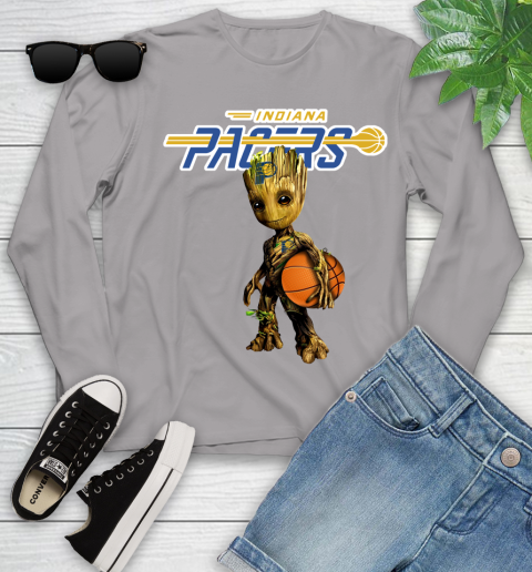 Indiana Pacers NBA Basketball Groot Marvel Guardians Of The Galaxy Youth Long Sleeve 5