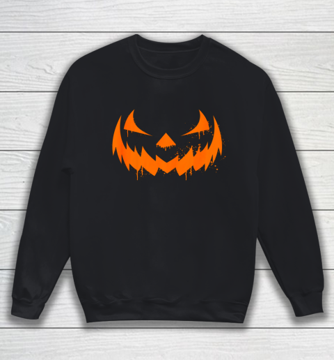 Scary Pumpkin Laugh Spooky Halloween Costume Funny Horror Sweatshirt