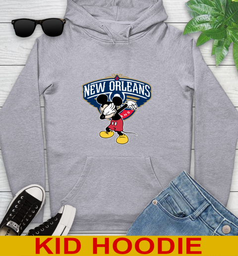 New Orleans Pelicans NBA Basketball Dabbing Mickey Disney Sports Youth Hoodie 6