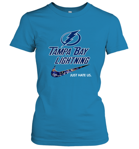 NHL Tampa Bay Lightnings x Nike Just Hate Us qu11 nhltampa bay lightnings x nike just hate us ladies t shirt 20 front sapphire