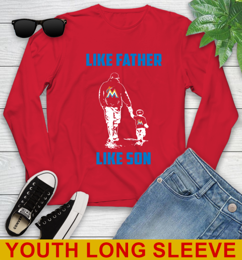 Miami Marlins MLB Baseball Like Father Like Son Sports Youth Long Sleeve 11