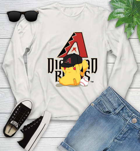 MLB Pikachu Baseball Sports Arizona Diamondbacks Youth Long Sleeve 12
