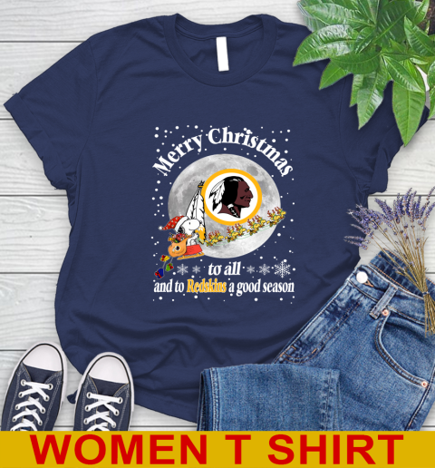 Washington Redskins Merry Christmas To All And To Redskins A Good Season NFL Football Sports Women's T-Shirt 12