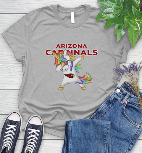 Arizona Cardinals NFL Football Funny Unicorn Dabbing Sports Women's T-Shirt 5