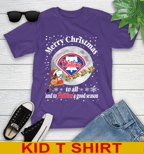 Philadelphia Phillies Merry Christmas To All And To Phillies A Good Season MLB Baseball Sports Youth T-Shirt 3