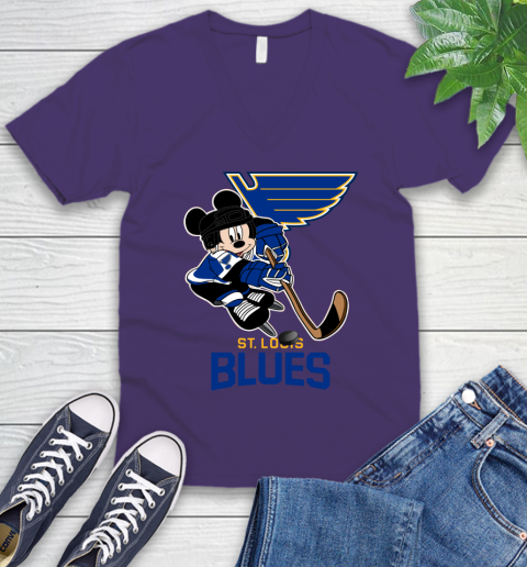 NHL St.Louis Blues Mickey Mouse Disney Hockey T Shirt V-Neck T-Shirt